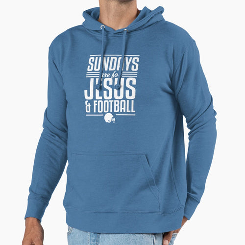 Sundays Are Jesus And Football Hoodie - Unique Graphic Men Women - T-Shirt, Sweatshirt, Hoodie