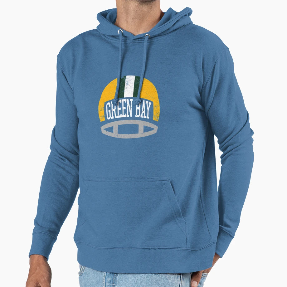 Green Bay Helmet Green Hoodie - Trendy Graphic Men Women - T-Shirt, Sweatshirt, Hoodie