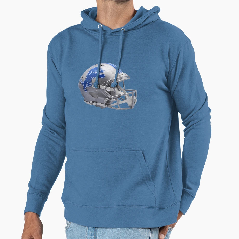 Detroit Lions Helmet Iconic Team Hoodie - Casual Everyday Wear Men Women - T-Shirt, Sweatshirt, Hoodie