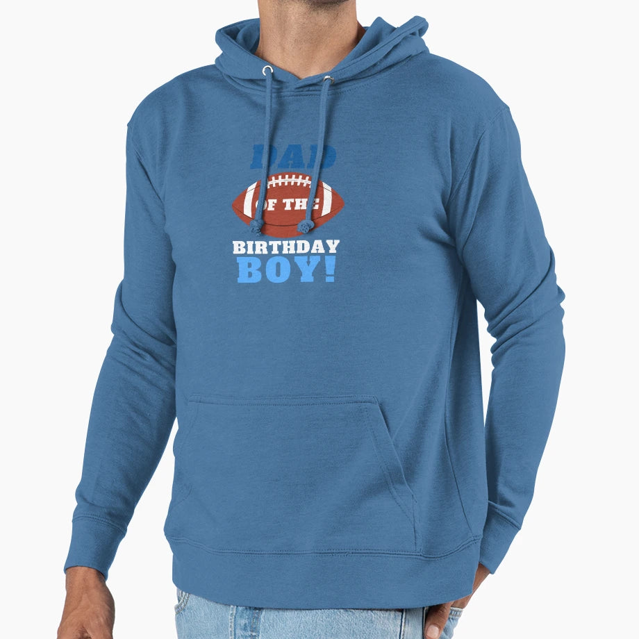 Dad American Football Birthday Party Hoodie - Minimalist Print for Adults - T-Shirt, Sweatshirt, Hoodie