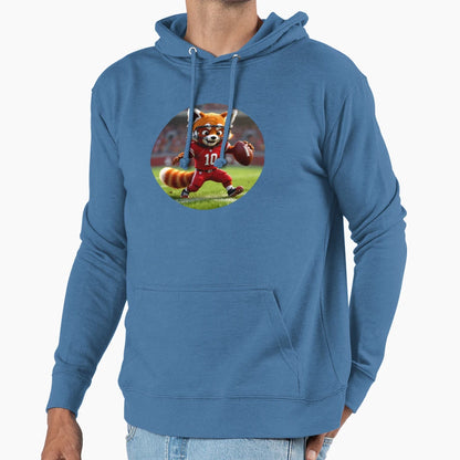 Red Panda Football Player Colorful Hoodie - Custom Art Print for Adults - T-Shirt, Sweatshirt, Hoodie