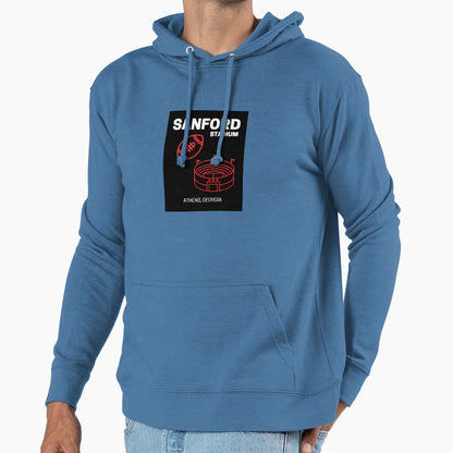 Uga Football Stadium Hoodie - Aesthetic Graphic Men Women - T-Shirt, Sweatshirt, Hoodie