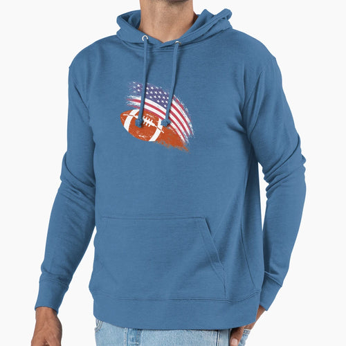 American Football Flag Sports Hoodie - Aesthetic Graphic for Adults - T-Shirt, Sweatshirt, Hoodie