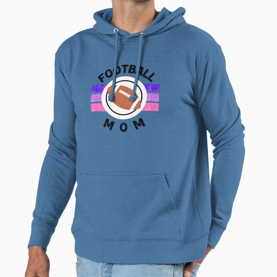 Football Mom Sports Mom Mom Life White Hoodie - Aesthetic Graphic Unisex - T-Shirt, Sweatshirt, Hoodie
