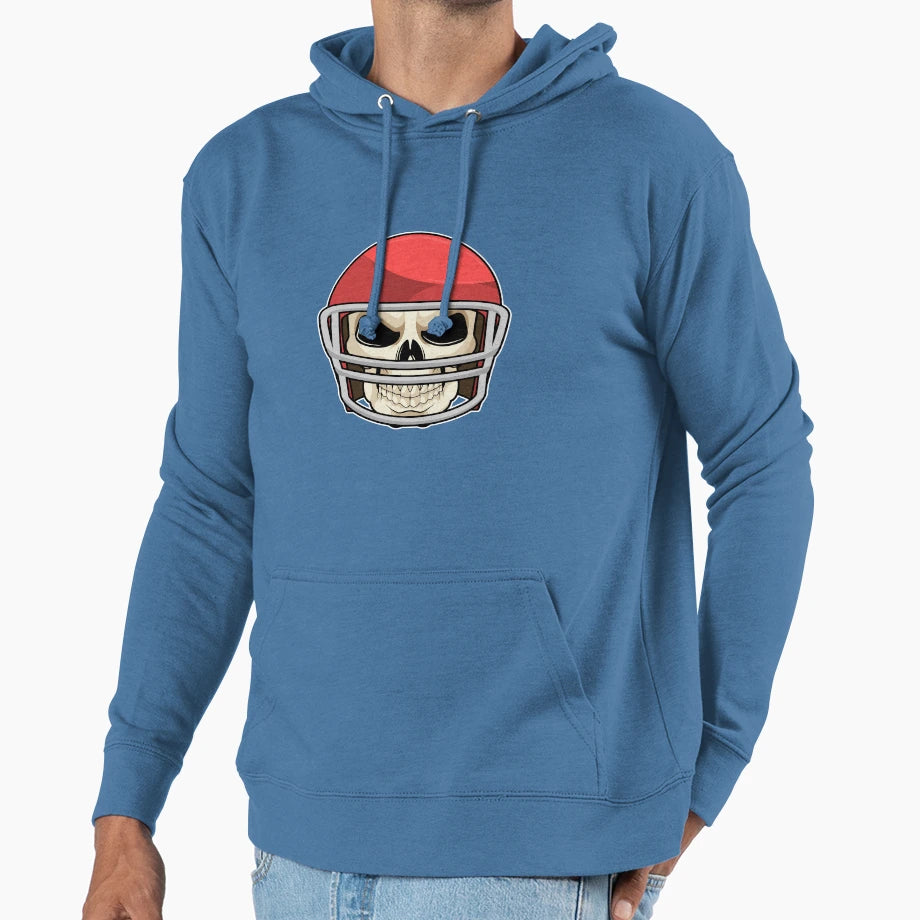Skull Football Helmet Hoodie - Trendy Graphic Unisex - T-Shirt, Sweatshirt, Hoodie