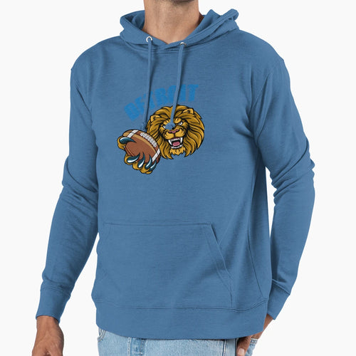 Detroit Football Fierce Lion Football Hoodie - Minimalist Print Men Women - T-Shirt, Sweatshirt, Hoodie