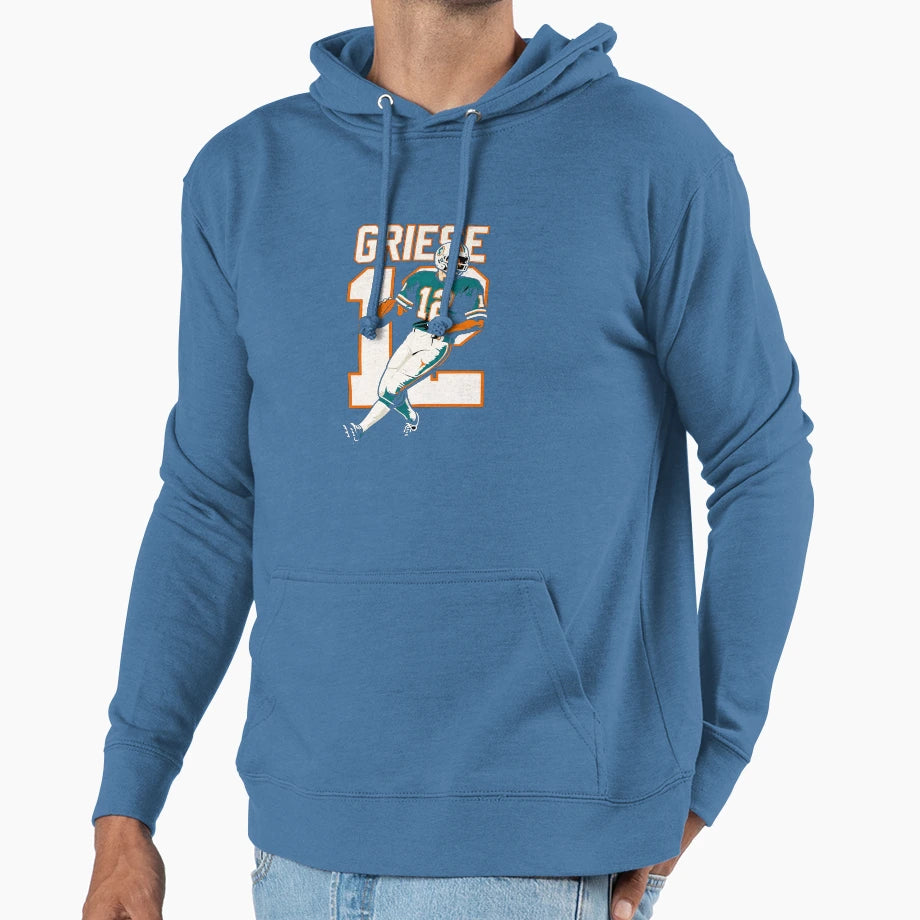 Bob Griese Miami Dolphins 12 Football Hoodie - Trendy Graphic for Adults - T-Shirt, Sweatshirt, Hoodie