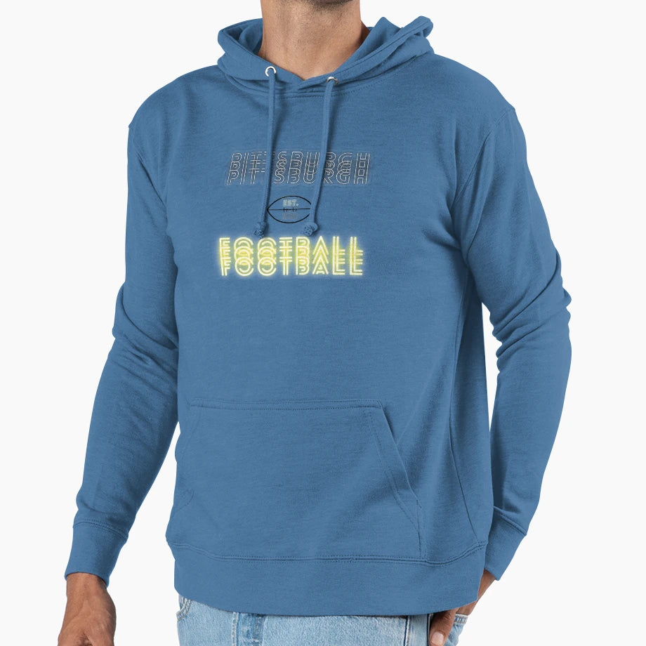 Pittsburgh Football Throwback 80S Hoodie - Unique Graphic Men Women - T-Shirt, Sweatshirt, Hoodie
