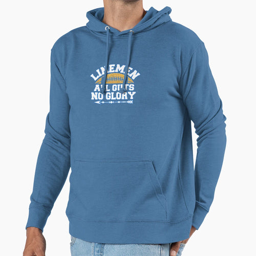 Linemen All Guts No Glory Hoodie - Fun Novelty Design Men Women - T-Shirt, Sweatshirt, Hoodie
