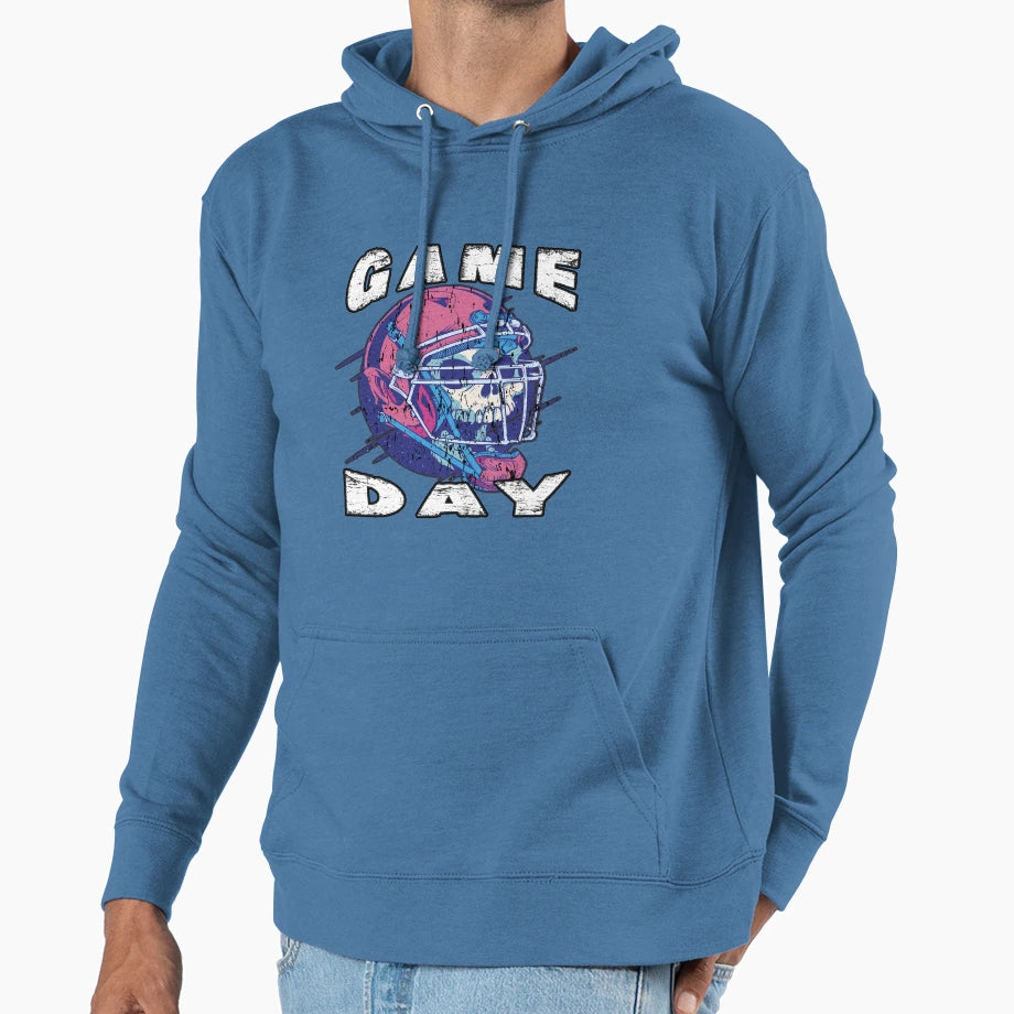 Game Day Halloween Skull Football Season Hoodie - Trendy Graphic Men Women - T-Shirt, Sweatshirt, Hoodie
