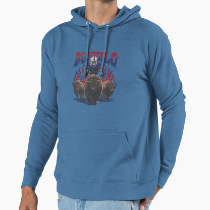 Buffalo Bills Comfort Colors Buffalo Hoodie - Custom Art Print for Adults - T-Shirt, Sweatshirt, Hoodie