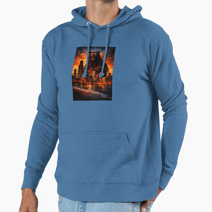 Giant Bear Over Chicago Hoodie - Graphic Print for Adults - T-Shirt, Sweatshirt, Hoodie