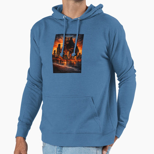 Giant Bear Over Chicago Hoodie - Graphic Print for Adults - T-Shirt, Sweatshirt, Hoodie