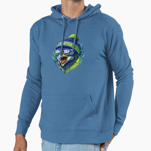 Seattle Game Day Hawk Beanie Hoodie - Streetwear Style Unisex - T-Shirt, Sweatshirt, Hoodie