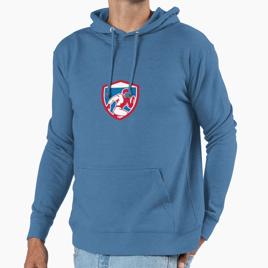 American Football Player Running Hoodie - Casual Everyday Wear for Adults - T-Shirt, Sweatshirt, Hoodie