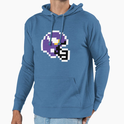 Minnesota Vikings 8 Bit Football Helmet Hoodie - Minimalist Print Unisex - T-Shirt, Sweatshirt, Hoodie