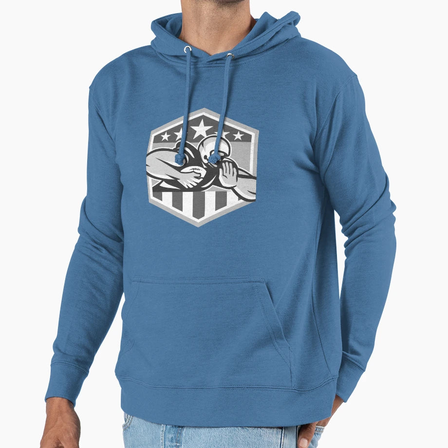 American Football Running Back Fend Hoodie - Aesthetic Graphic for Adults - T-Shirt, Sweatshirt, Hoodie