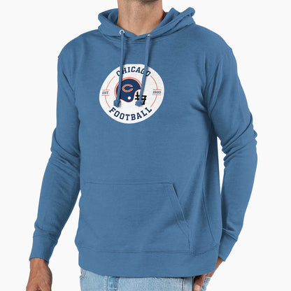 Chicago Football Badge Hoodie - Casual Everyday Wear Unisex - T-Shirt, Sweatshirt, Hoodie