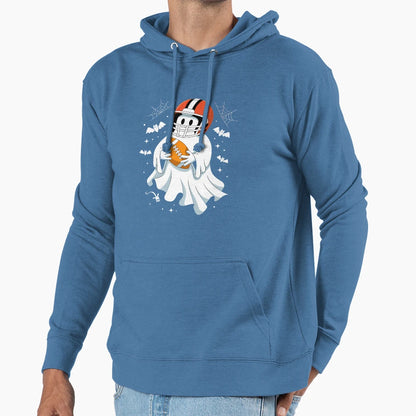 Football Ghost Halloween Hoodie - Fun Novelty Design for Adults - T-Shirt, Sweatshirt, Hoodie