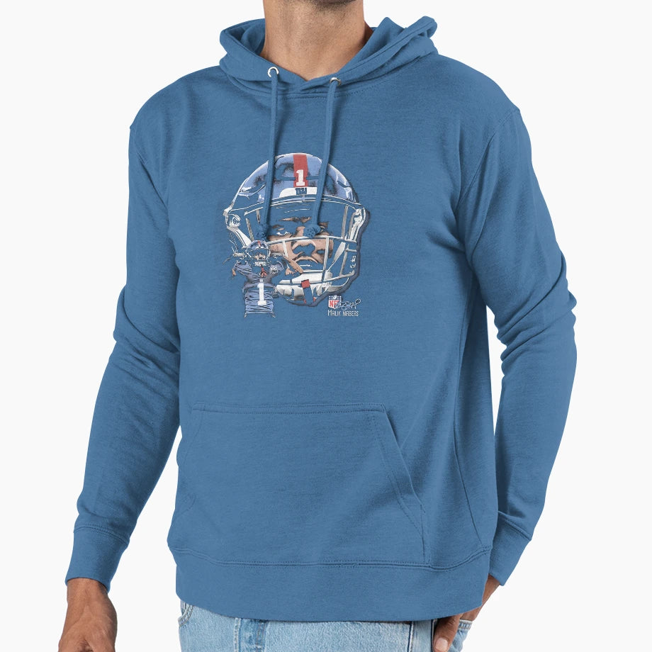 Malik Nabers New York G Helmet Hoodie - Aesthetic Graphic for Adults - T-Shirt, Sweatshirt, Hoodie