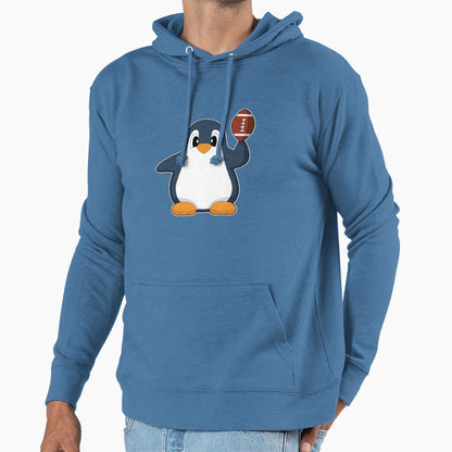 Penguin American Football Sports Hoodie - Novelty Apparel for Adults - T-Shirt, Sweatshirt, Hoodie