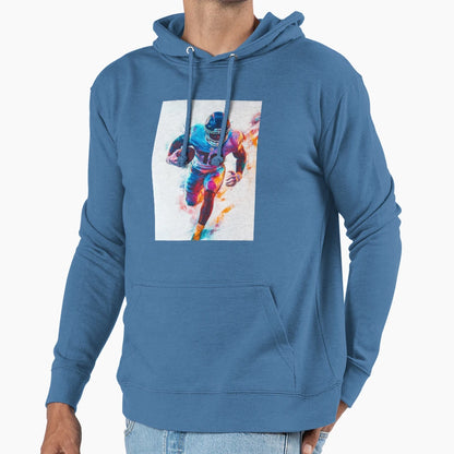 American Footballer Vibrant Colours Hoodie - Fun Novelty Design for Adults - T-Shirt, Sweatshirt, Hoodie