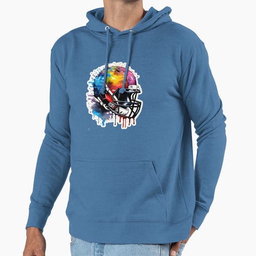 Football Helmet Hoodie - Minimalist Print for Adults - T-Shirt, Sweatshirt, Hoodie
