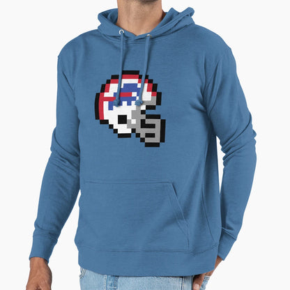 Buffalo Bills 8 Bit Football Helmet Hoodie - Aesthetic Graphic Men Women - T-Shirt, Sweatshirt, Hoodie
