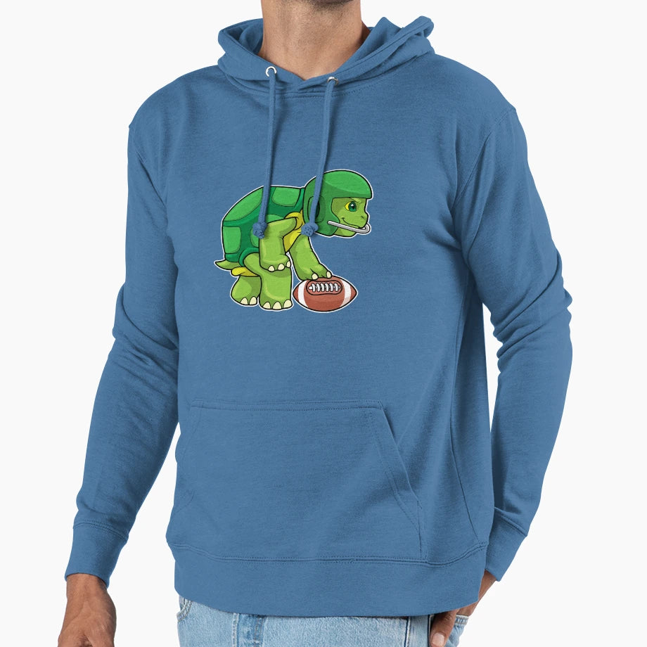Turtle Sports Football Helmet Hoodie - Fun Novelty Design for Adults - T-Shirt, Sweatshirt, Hoodie