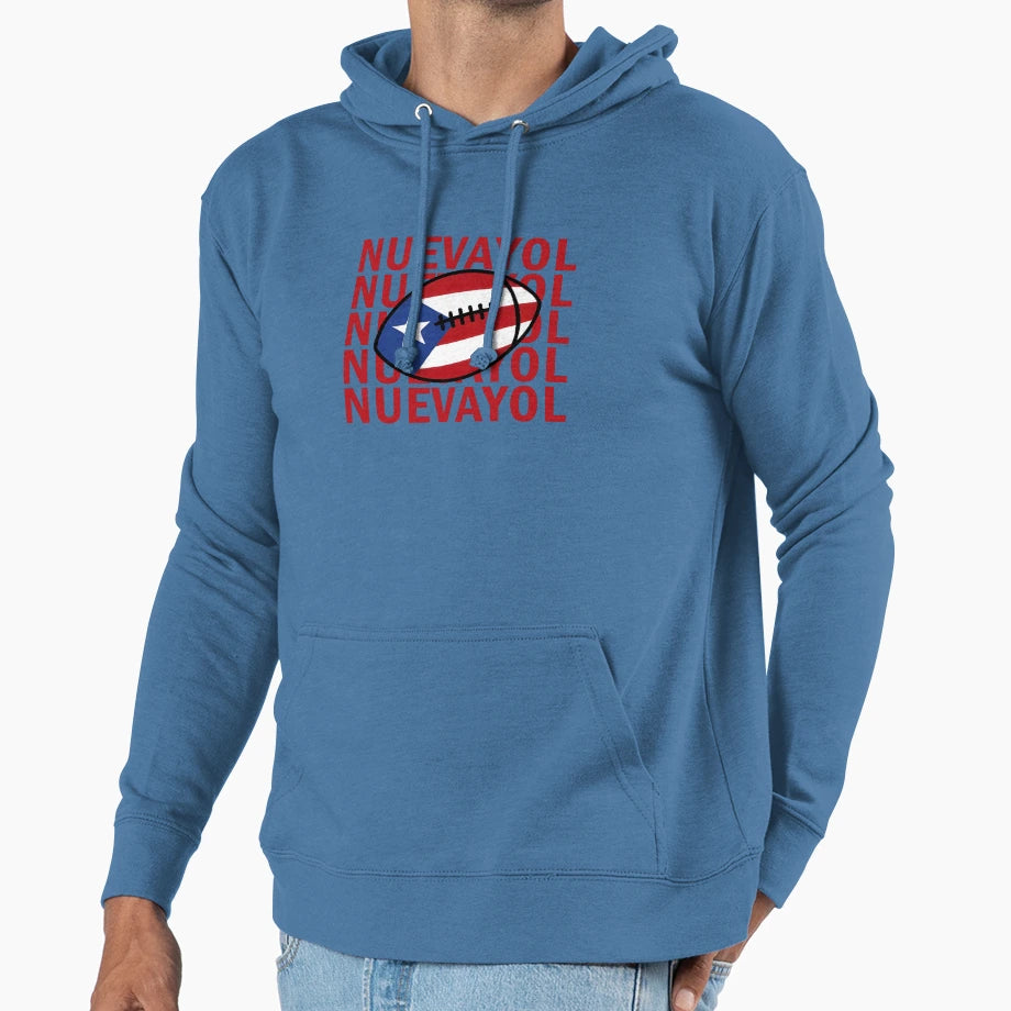 Nuevayol Puerto Rican Football Hoodie - Aesthetic Graphic Unisex - T-Shirt, Sweatshirt, Hoodie