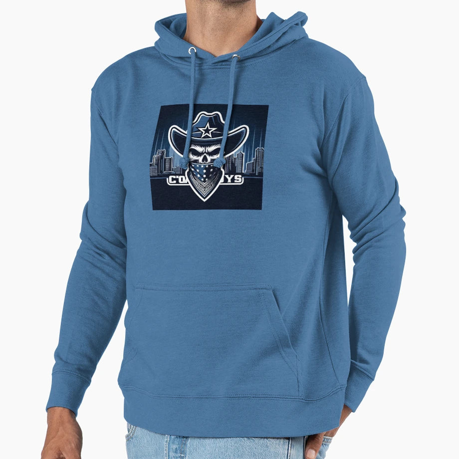 Rebel Rider Skull Cowboy Collection Hoodie - Novelty Apparel Unisex - T-Shirt, Sweatshirt, Hoodie