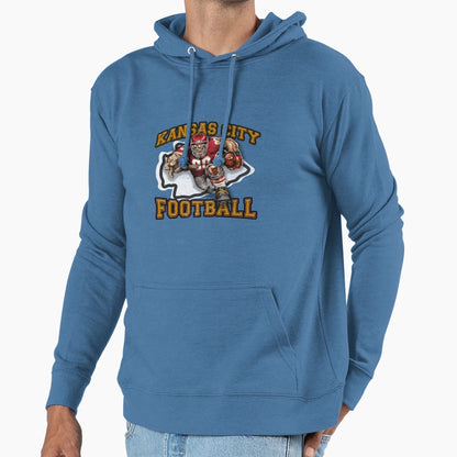 Kansas City Football Hoodie - Fun Novelty Design for Adults - T-Shirt, Sweatshirt, Hoodie
