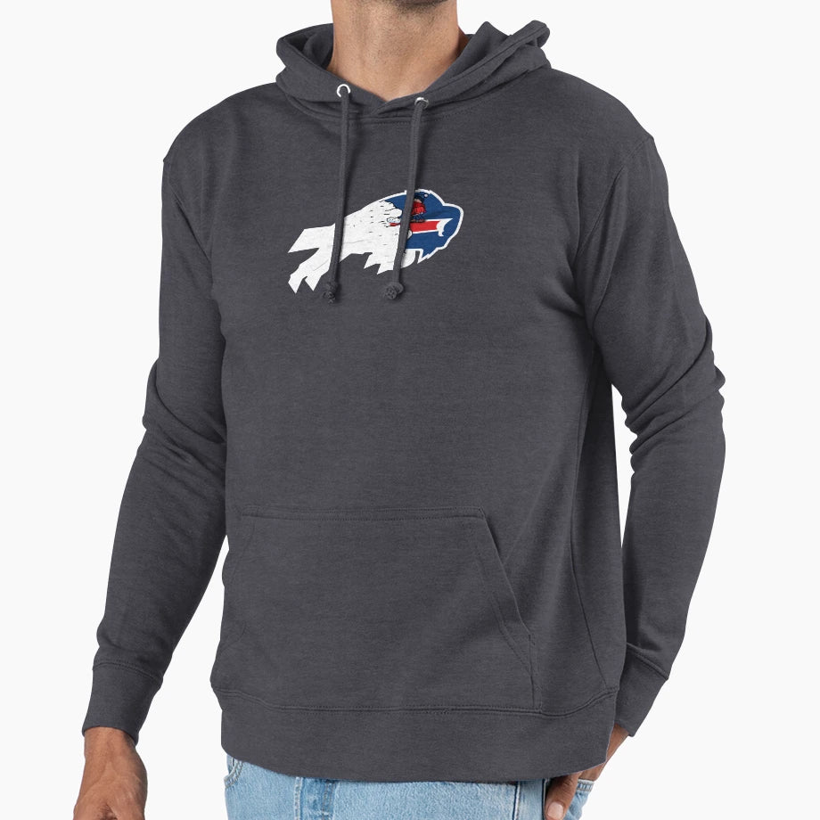 Snowstorm Buffalo Bills Logo Blue Red Hoodie - Aesthetic Graphic Unisex - T-Shirt, Sweatshirt, Hoodie
