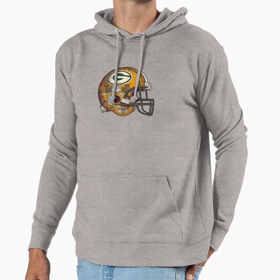 Green Bay Football Helmet Hoodie - Graphic Print Men Women - T-Shirt, Sweatshirt, Hoodie