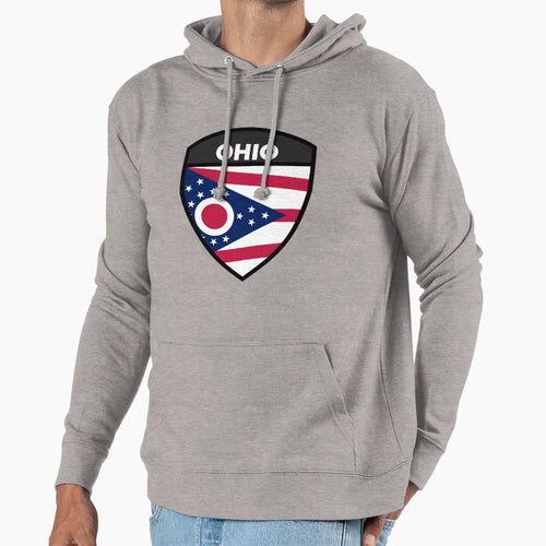 Ohio Badge Ii Hoodie - Novelty Apparel for Adults - T-Shirt, Sweatshirt, Hoodie