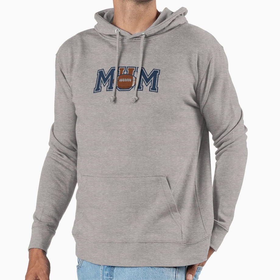 Custom American Football Sports Logo Hoodie - Unique Graphic Unisex - T-Shirt, Sweatshirt, Hoodie