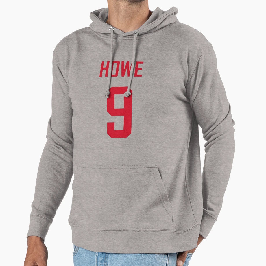 Howe Red Wings Home White Red Hoodie - Minimalist Print Men Women - T-Shirt, Sweatshirt, Hoodie