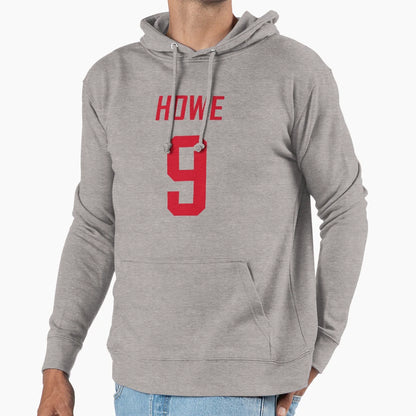 Howe Red Wings Home White Red Hoodie - Minimalist Print Men Women - T-Shirt, Sweatshirt, Hoodie