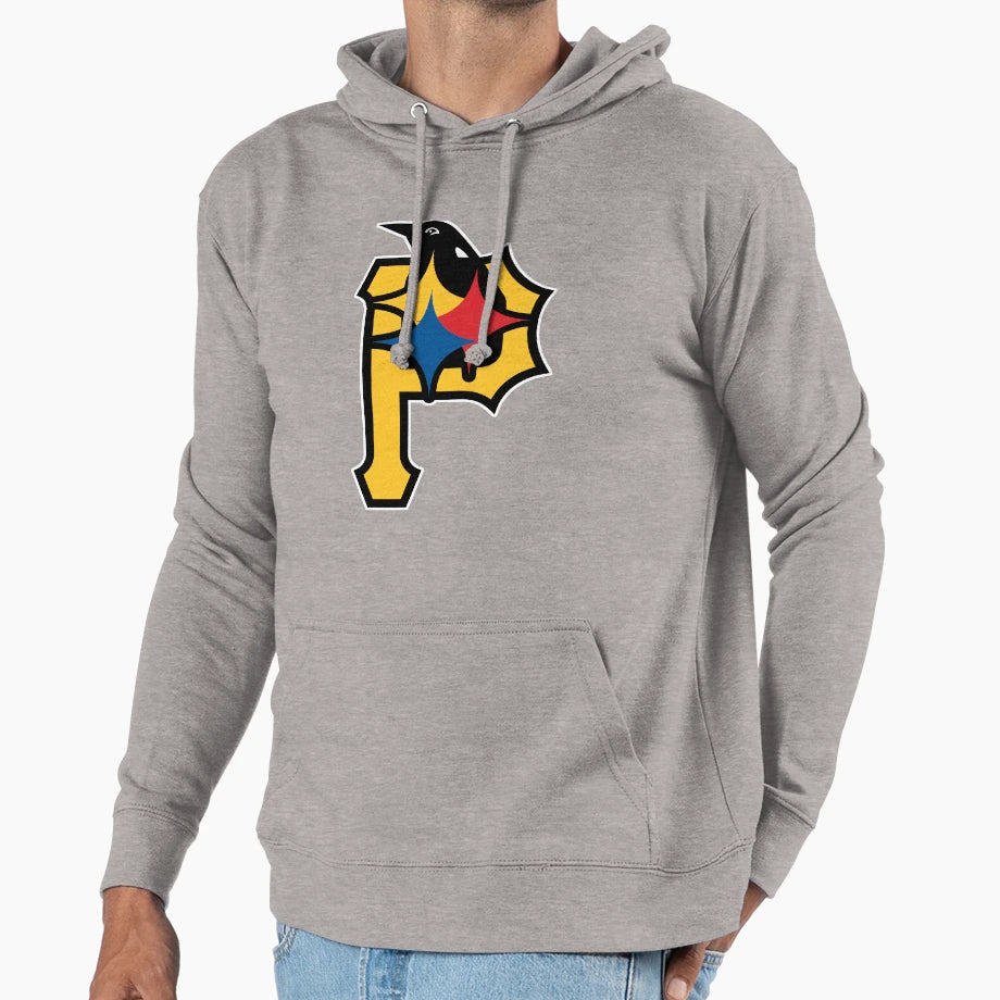 Pittsburgh Fan Sport Teams Mens Grey Hoodie - Custom Art Print for Adults - T-Shirt, Sweatshirt, Hoodie