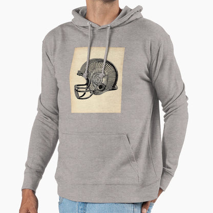 Football Helmet Illustration Hoodie - Aesthetic Graphic Men Women - T-Shirt, Sweatshirt, Hoodie