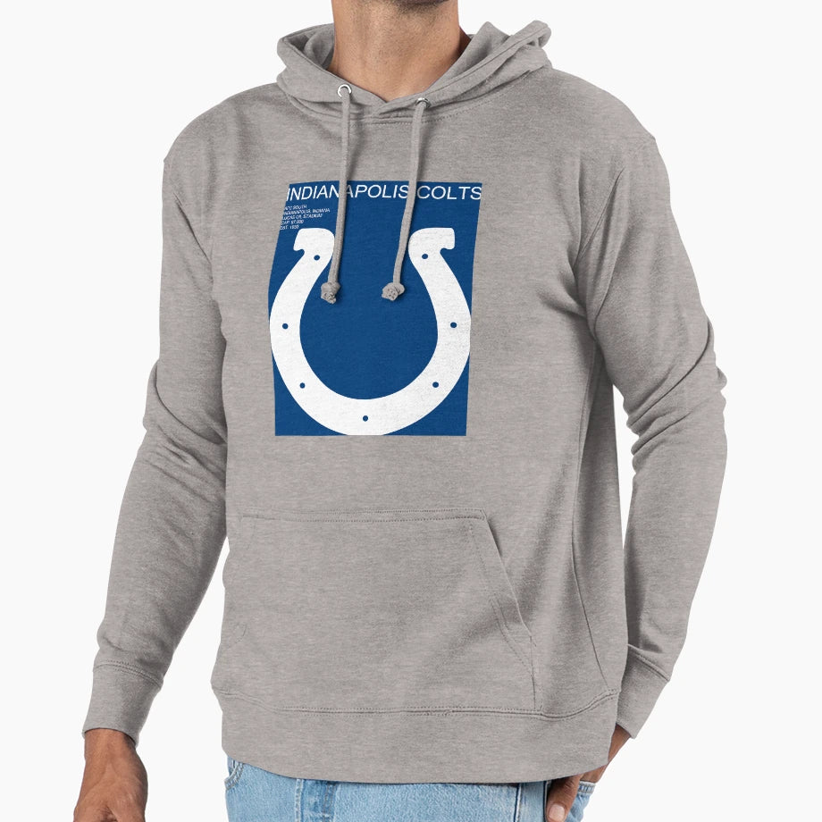 Colts Geometric Minimal Hoodie - Minimalist Print Unisex - T-Shirt, Sweatshirt, Hoodie