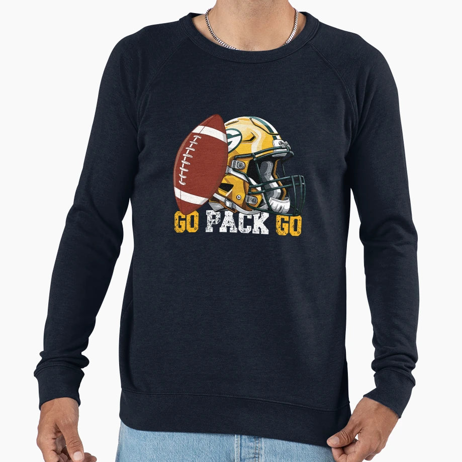 Go Pack Go Football Sweatshirt - Graphic Print Unisex - T-Shirt, Sweatshirt, Hoodie