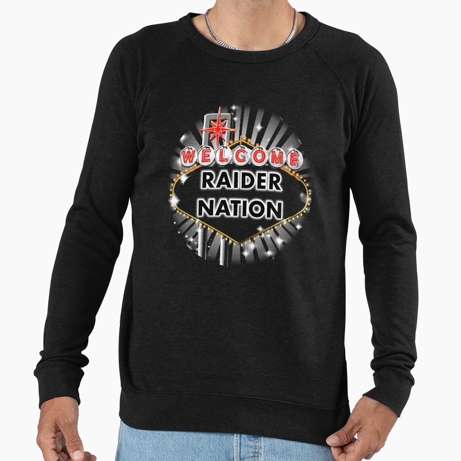 Welcome Raider Nation Sweatshirt - Aesthetic Graphic for Adults - T-Shirt, Sweatshirt, Hoodie