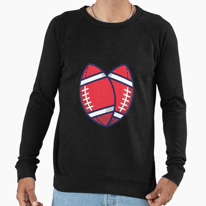 American Football Sports Love Heart Sweatshirt - Trendy Graphic Unisex - T-Shirt, Sweatshirt, Hoodie