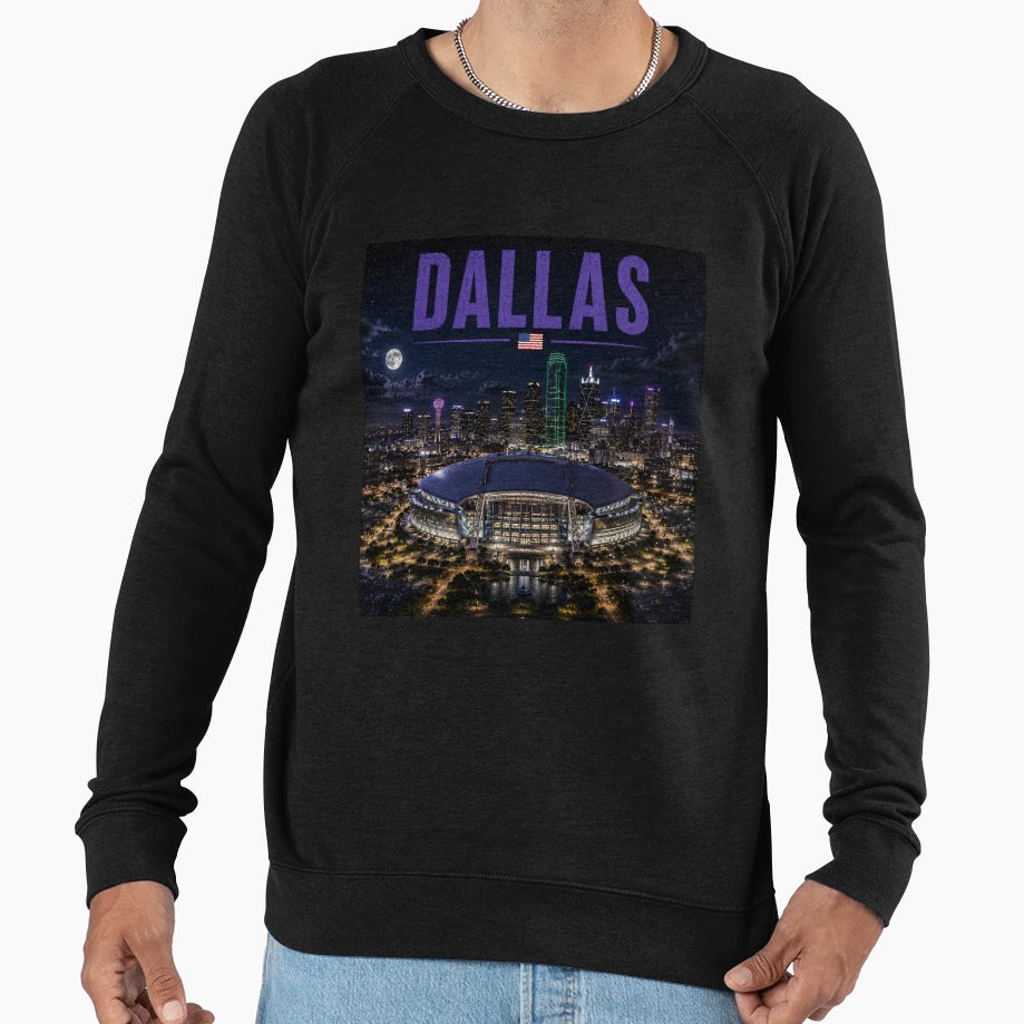 Dallas City Cinematic Stadium Sweatshirt - Unique Graphic Men Women - T-Shirt, Sweatshirt, Hoodie