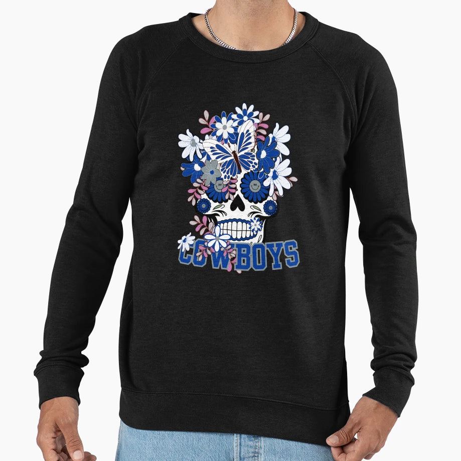 Dallas Cowboys Scull Sweatshirt - Aesthetic Graphic for Adults - T-Shirt, Sweatshirt, Hoodie