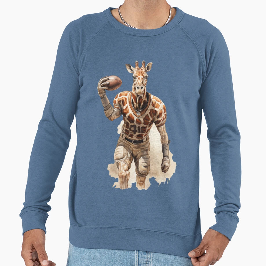 Giraffe As American Football Player Sweatshirt - Custom Art Print Unisex - T-Shirt, Sweatshirt, Hoodie
