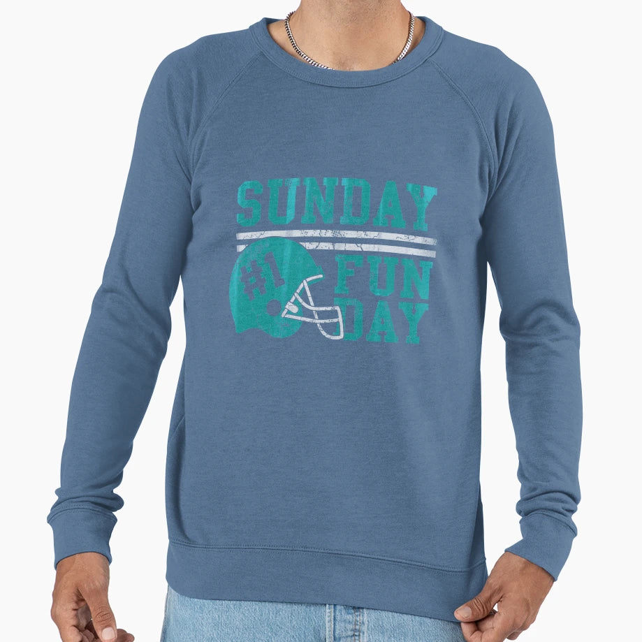 Sunday Funday Football Helmet Sweatshirt - Novelty Apparel Men Women - T-Shirt, Sweatshirt, Hoodie