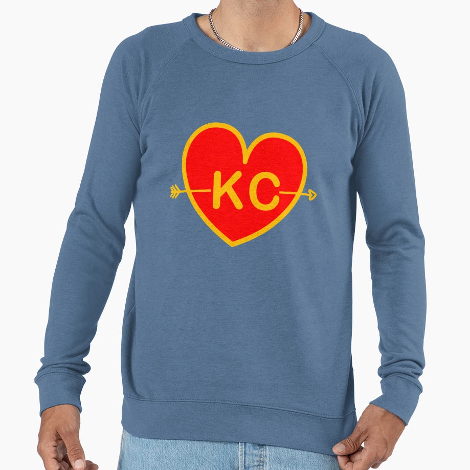 I Love Kansas City Heart Kc Sweatshirt - Unique Graphic Unisex - T-Shirt, Sweatshirt, Hoodie
