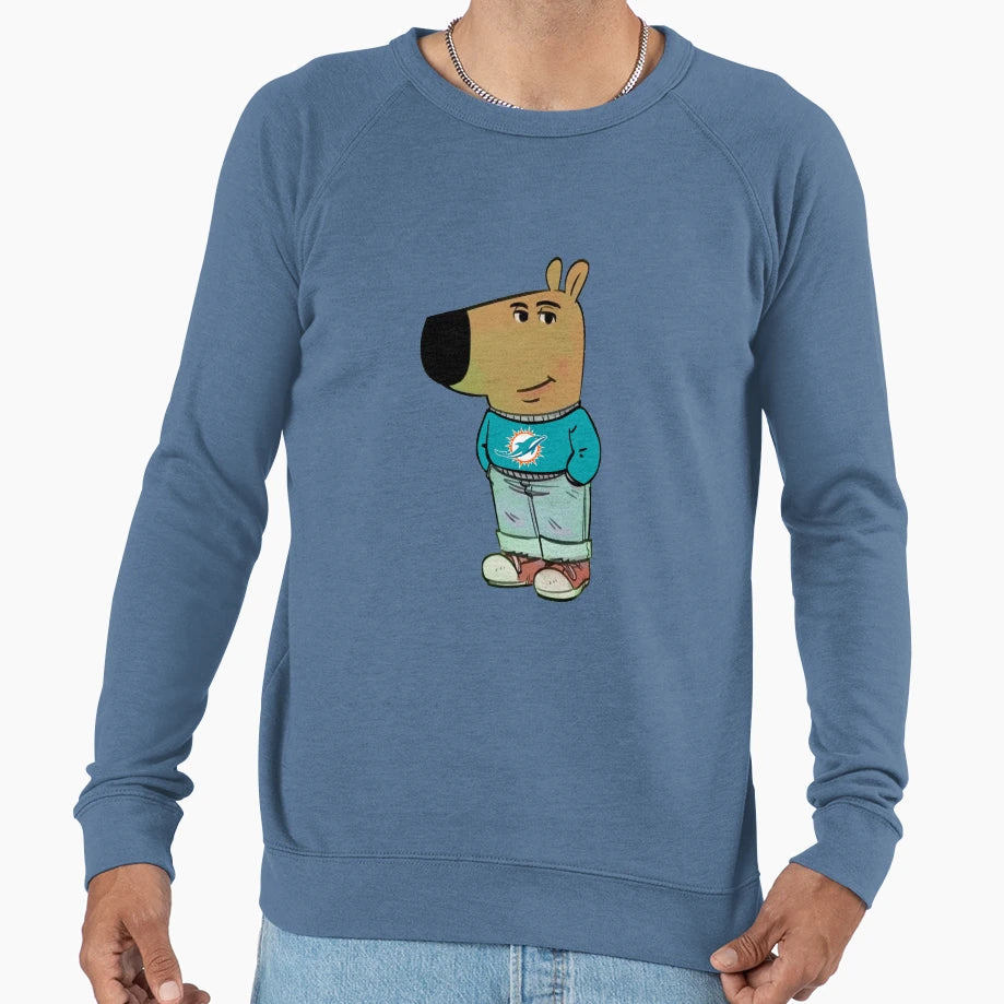 Miami Dophins Just Chill Guy Meme Sweatshirt - Minimalist Print for Adults - T-Shirt, Sweatshirt, Hoodie